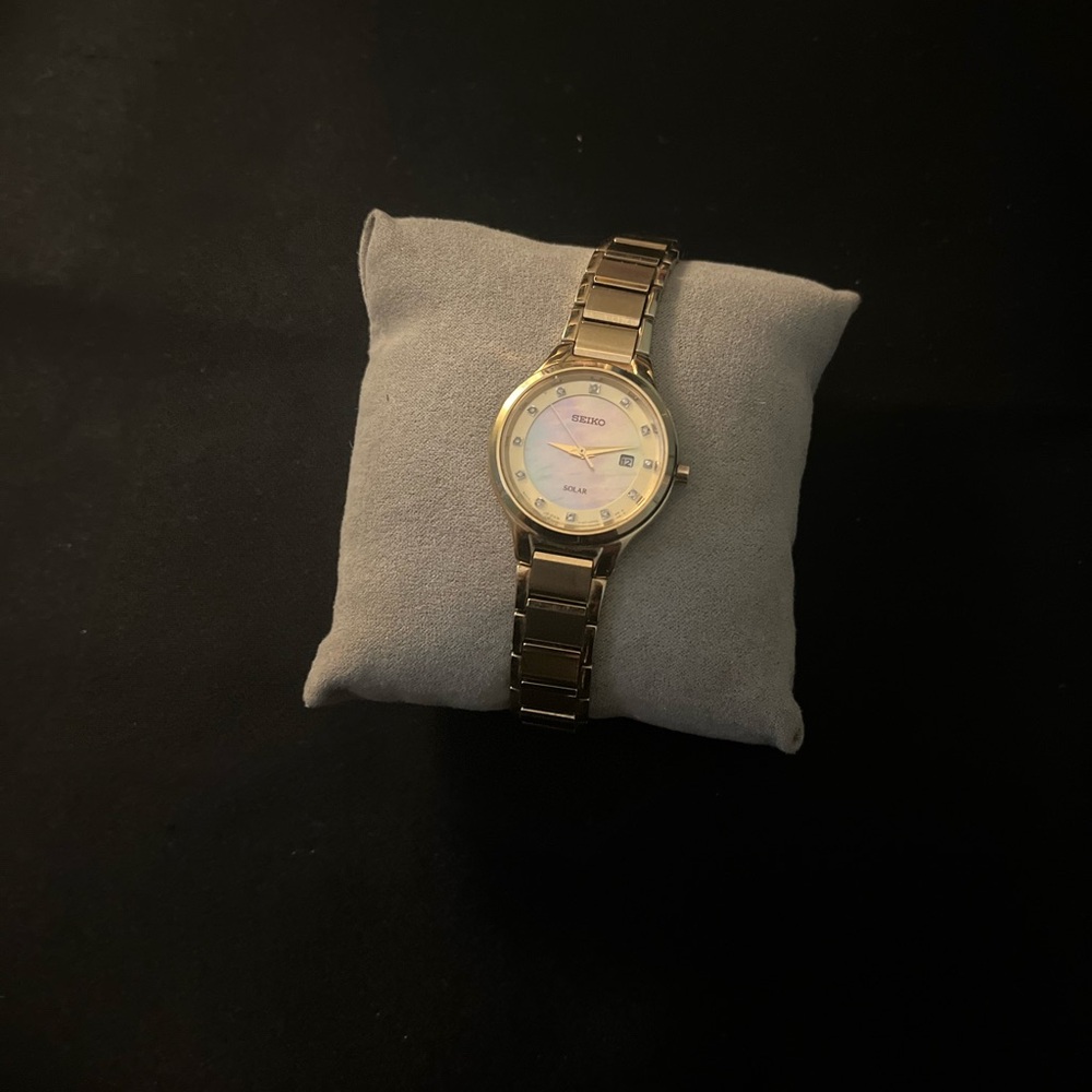 Seiko Gold Women's Watch with White Dial